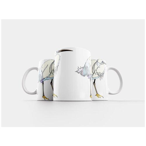 фото Кружка "птица, цапля, белый" 320 мл lotsprints