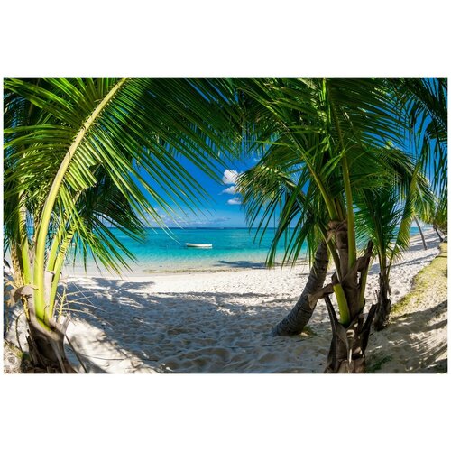 Фотообои Уютная стена Тропический пляж, Доминикана 410х270 см Виниловые Бесшовные (единым полотном)