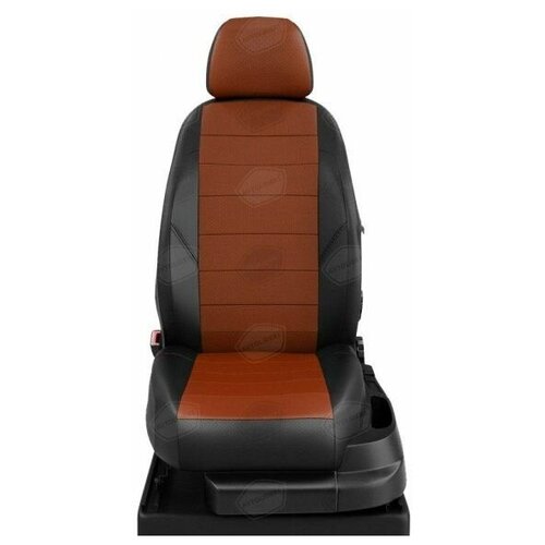 фото Чехлы mitsubishi outlander 2 xl 2002-2020 экокожа черный, оранжевый автолидер mi18-0902-ec10 avtolider1