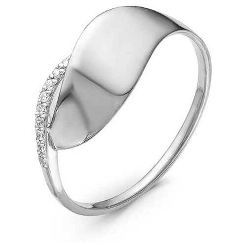 фото Нордика кольцо посеребрение "линия" 20-07191, цвет белый в серебре, размер 20