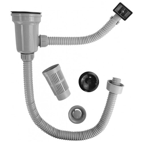 Сифон YOYO-1 (3,5 дюйма) для нержавеющей мойки с переливом и фильтр-стаканом
