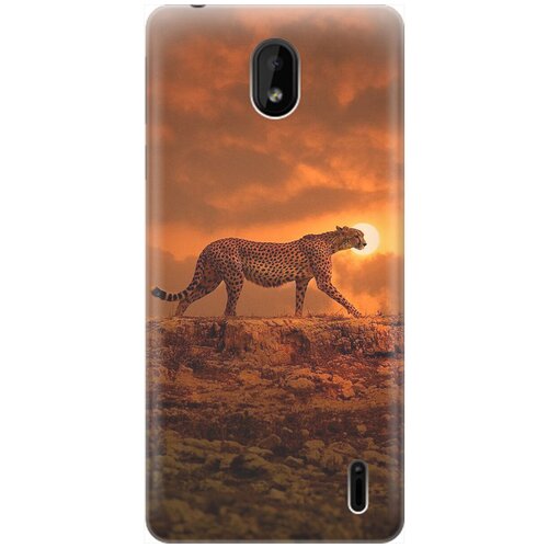 фото Силиконовый чехол на nokia 1 plus / нокиа 1 плюс с принтом "закатный гепард" gosso