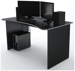 Геймерский компьютерный стол, письменный стол SURF 1400 Черный/Серый, 140*71,6 см.