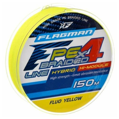 Шнур FLAGMAN PE Hybrid F4 150м Fluo Yellow 0,32мм 18,2кг 40lb