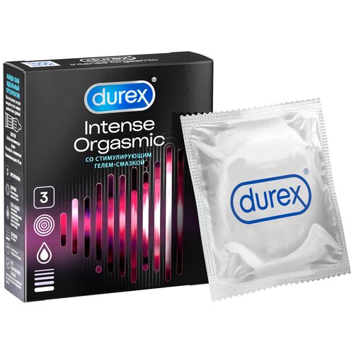 Презервативы Durex Intense Orgasmic, 3 шт. презервативы durex 3шт интесив рельефные с гелем смазкой