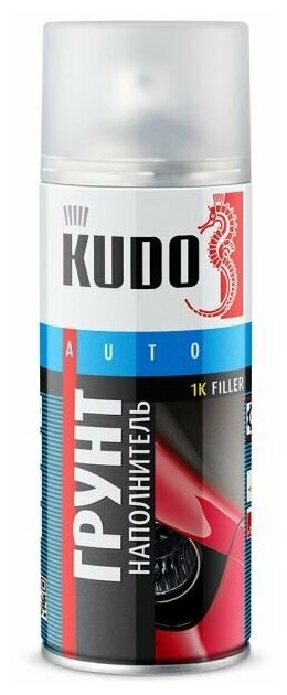 KUDO KU2202 Грунт спрей-наполнитель 1К акриловый красно-коричневый, 520 мл. KUDO KU-2202