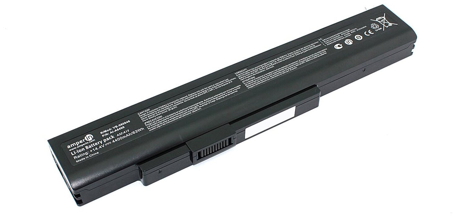 Аккумулятор Amperin AI-A6400 (совместимый с A32-A15, A41-A15) для ноутбука MSI A6400 14.4V 4400mAh черный