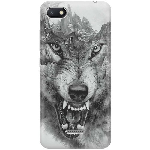 фото Re:paчехол - накладка artcolor для xiaomi redmi 6a с принтом "волк в горах"