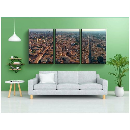 фото Набор модулных постеров для интерьера "болонья, торре, ослы" 60x90 см. в тубусе, без рамки lotsprints