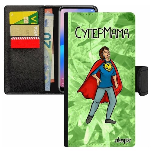 фото Чехол-книжка на смартфон samsung galaxy s8, "супермама" супергерой герой utaupia