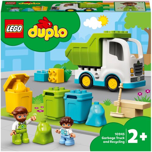 Конструктор LEGO Duplo Town 10945 Мусоровоз и контейнеры для раздельного сбора мусора, 19 дет.