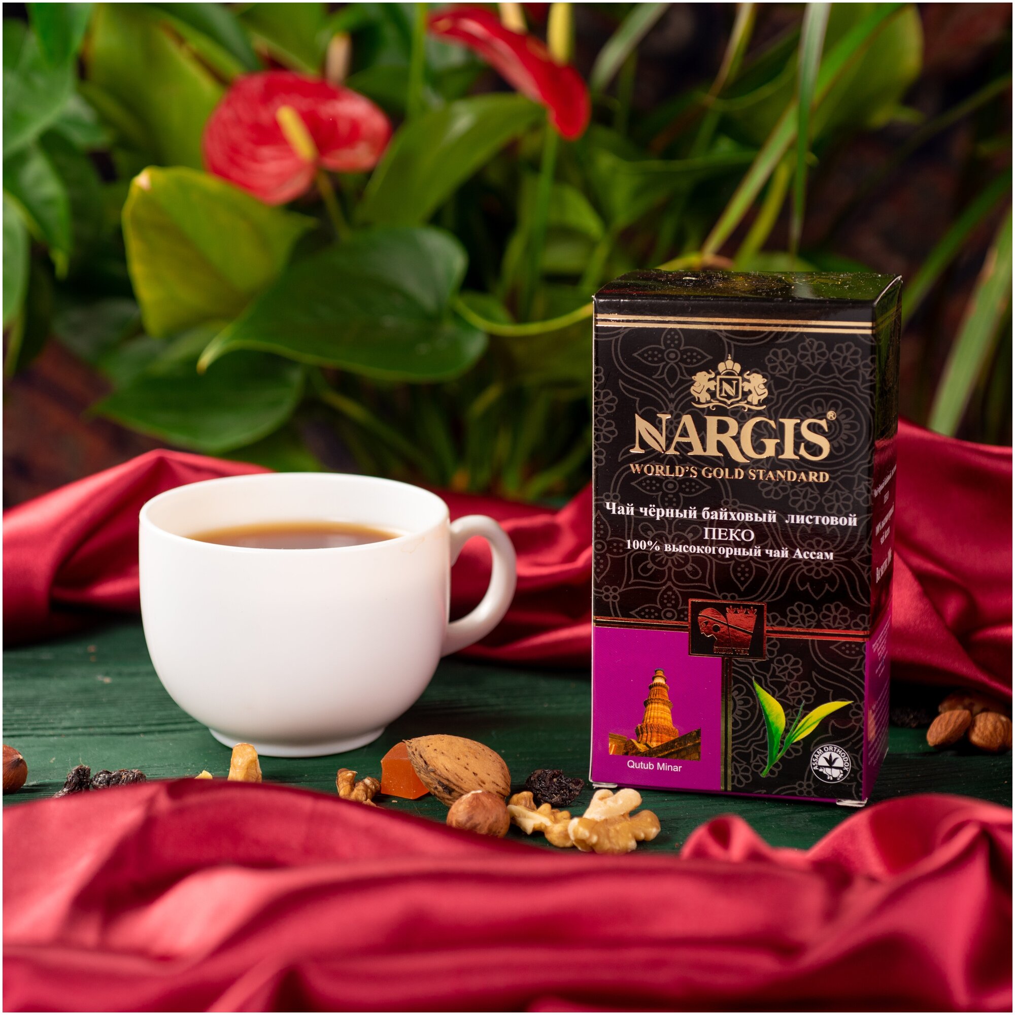 Чай черный байховый листовой Наргис Ассам Пеко 100г высокогорный - фотография № 2