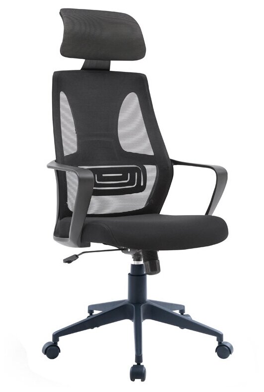 Кресло руководителя Helmi HL-E37 "Wind", ткань черная .