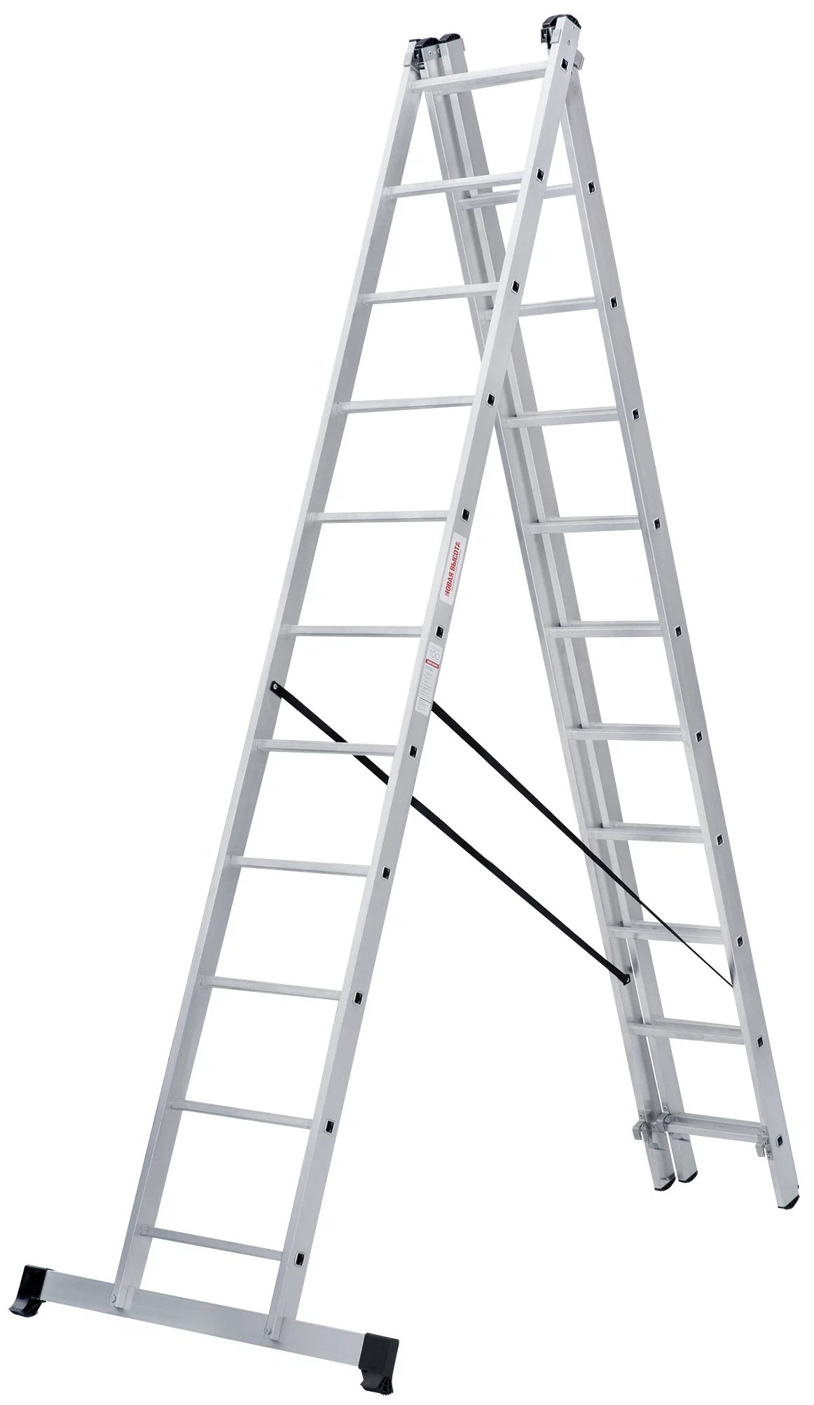 Лестница алюминиевая трехсекционная 3х6, потребительская