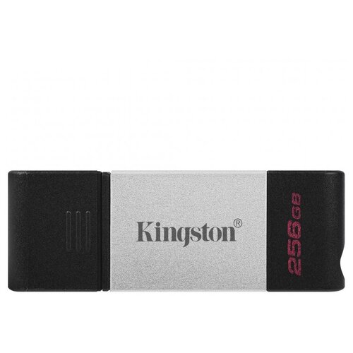 Флеш-память Kingston DataTraveler 80, USB-C 3.2 G1, сереб/чер, DT80/256GB , 1 шт.