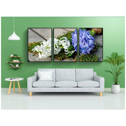 фото Набор модулных постеров для интерьера "гиацинты, гиацинт, цветок" 60x90 см. в тубусе, без рамки lotsprints
