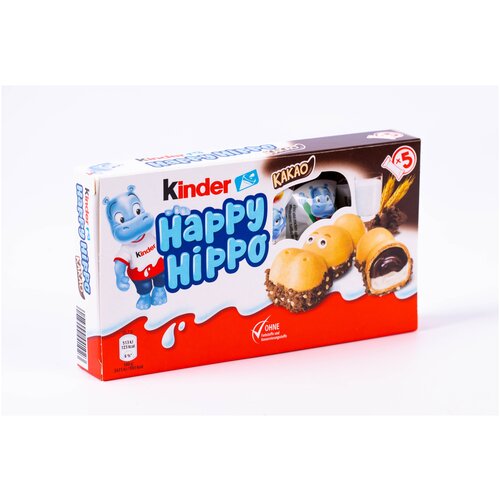 Вафельные бегемотики Happy Hippo Cacao Kinder 104 гр.