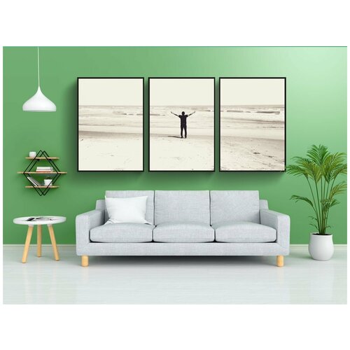 фото Набор модулных постеров для интерьера "пляж, поклонение, хвалить" 60x90 см. в тубусе, без рамки lotsprints