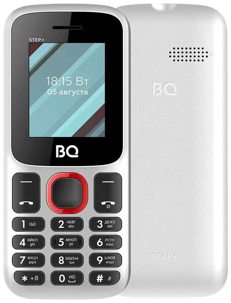 Телефон BQ 1848 Step+ кнопочный, 2 SIM, (без камеры), бело-красный