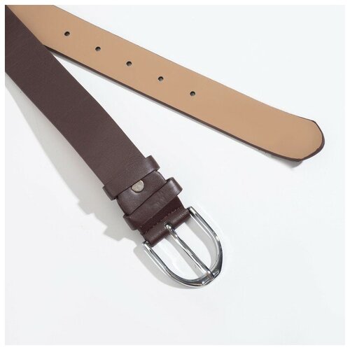 фото Ремень, ширина 3,5 см, винт, пряжка металл, цвет коричневый gorodok