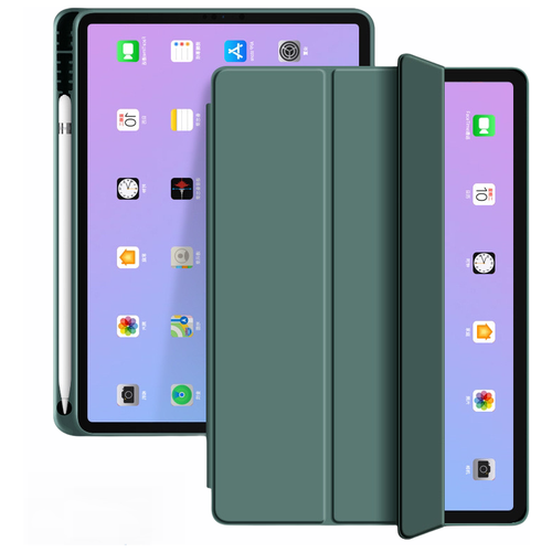 Чехол MyPads самый тонкий в мире для iPad Air 4 (2020) 10.9 зеленый силиконовый чехол обложка для ipad air 4 2020 10 9 air 5 2022 10 9 mm9 mme тонкий с магнитной застежкой необычный с красивым рисунком тематика звездн