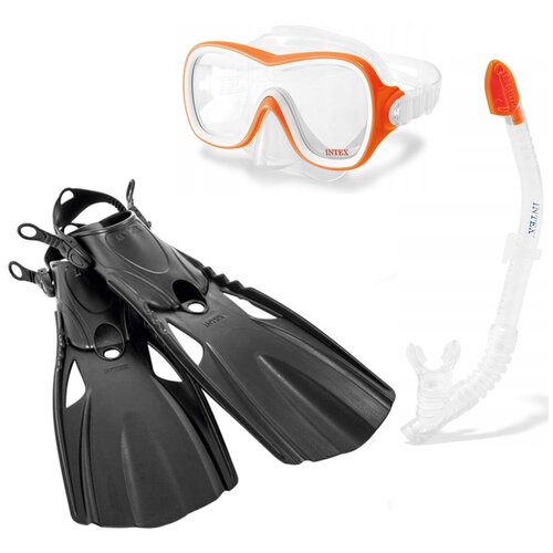 Набор для подводного плавания Wave Rider Sports Sets, Intex, ласты, маска, трубка, от 8 лет, размер 38-40