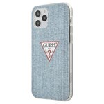 Guess Чехол Guess Denim Triangle logo Hard для iPhone 12 mini, голубой - изображение