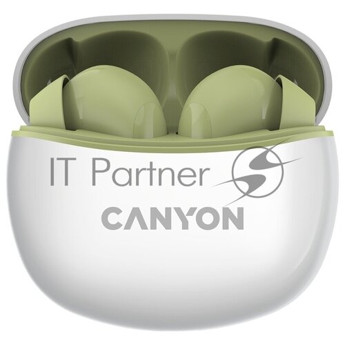 Наушники bluetooth TWS CANYON TWS-5 зеленый DF1CNSTWS5GR 168100₽