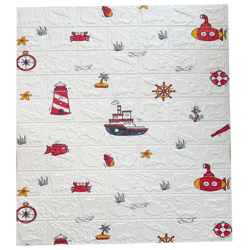 Панели самоклеющиеся (комплект 5 шт) для стен декоративные, 3D, мягкие 70х77 см, толщина 6 мм, RAMMAX