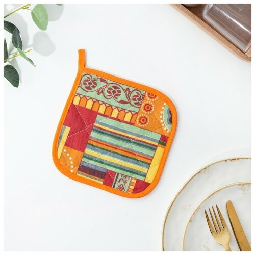 Мари Санна Прихватка Мари Санна Орнамент 18х18 см, желтый, рогожка