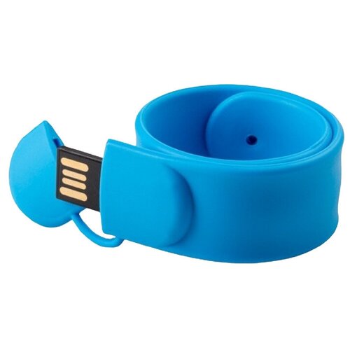 Подарочная флешка slap-браслет голубой 8GB
