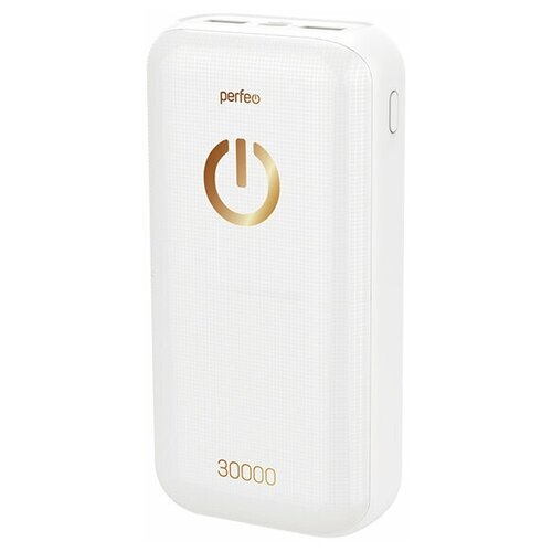 фото Внешний аккумулятор perfeo 30000 mah+micro usb/in micro usb, type- c/out type- c 2.1a, usb 1 а, 2.1a/белый