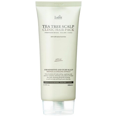 la dor tea tree scalp clinic hair pack маска для кожи головы с чайным деревом 200 мл La'dor Маска Tea Tree Scalp Clinic Hair Pack с экстрактом чайного дерева для очищения кожи головы, 200 мл, туба