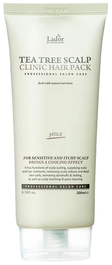 La'dor Маска Tea Tree Scalp Clinic Hair Pack с экстрактом чайного дерева для очищения кожи головы