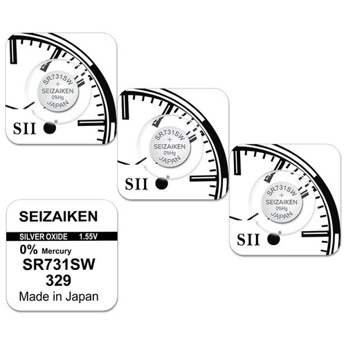 Батарейка Seizaiken 329 (SR731), 3 шт.