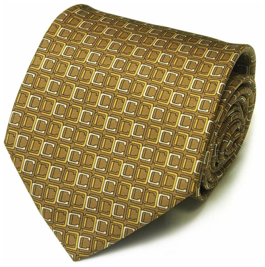Горчично-коричневый галстук с печатным дизайном Celine 825899 