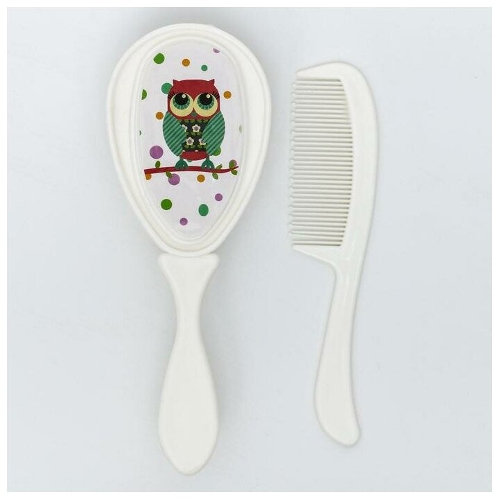 фото Набор детских расчесок, 2 шт, «Совушка», цвет белый