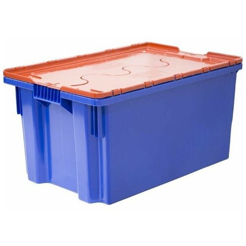 Ящик пластиковый Тара ру для хранения, с крышкой, 60 х 40 х 31.5 см, 2 шт, синий