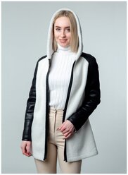 Куртка из искусственного меха 11, каляев, размер 46, белый, черный