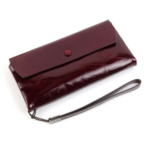 Кошелек , фактура глянцевая, гладкая, бордовый