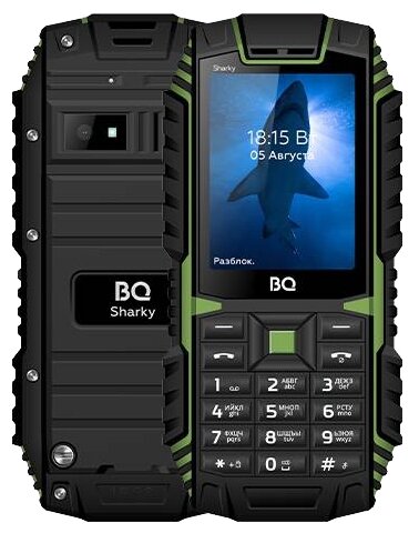 Смартфон BQ 2447 SHARKY, 2 SIM, черный/зеленый