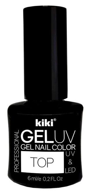 Топ для ногтей KIKI TOP GEL UV&LED Каучук, гель-лак для ногтей бесцветный, 6 мл