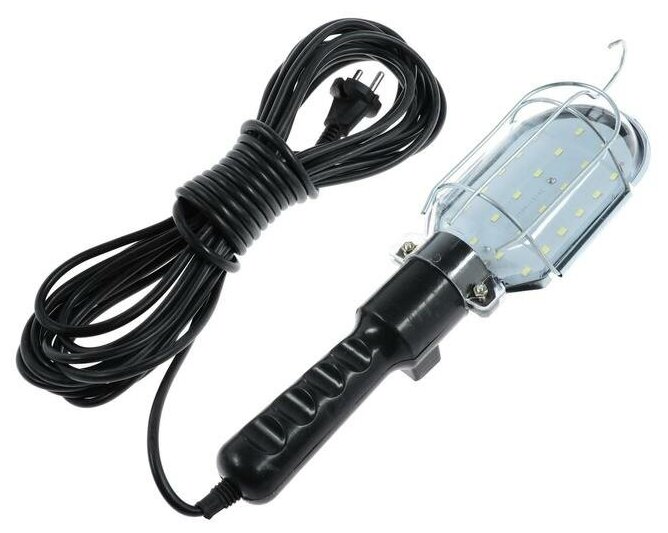 Светильник переносной светодиодный Luazon Lighting с выключателем, 10Вт, 24LED, 10 м, черный./В упаковке шт: 1