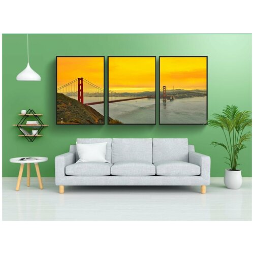фото Набор модулных постеров для интерьера "мост, sanfrancisco, sf" 60x90 см. в тубусе, без рамки lotsprints