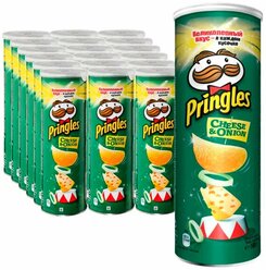 Чипсы Принглс Pringles картофельные, со вкусом сыра и лука, 19 шт по 165 г