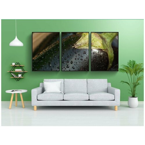 фото Набор модулных постеров для интерьера "овощ, баклажан, рынок" 60x90 см. в тубусе, без рамки lotsprints