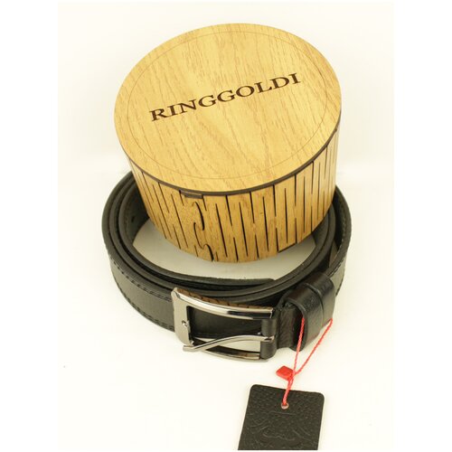 фото Ремень мужской, кожаный, темно-коричневый, 133 см ringgoldi