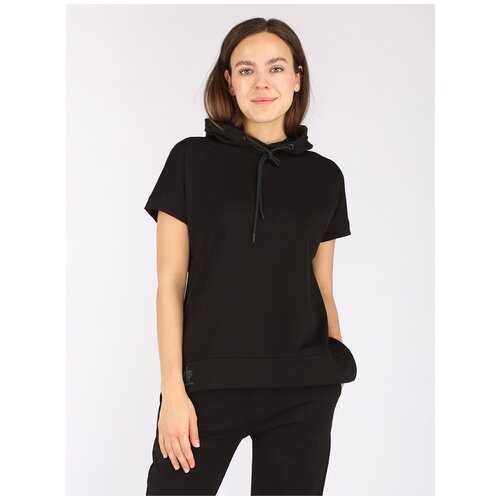 фото Женская футболка a passion play, с капюшоном, sq69049, короткий рукав, цвет черный, размер s