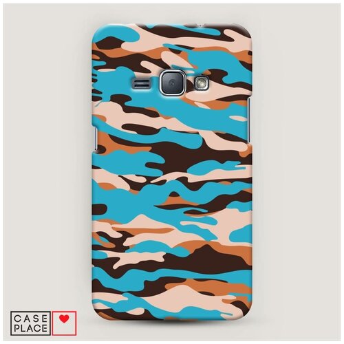 фото Чехол пластиковый samsung galaxy j1 2016 ярко-синий камуфляж case place