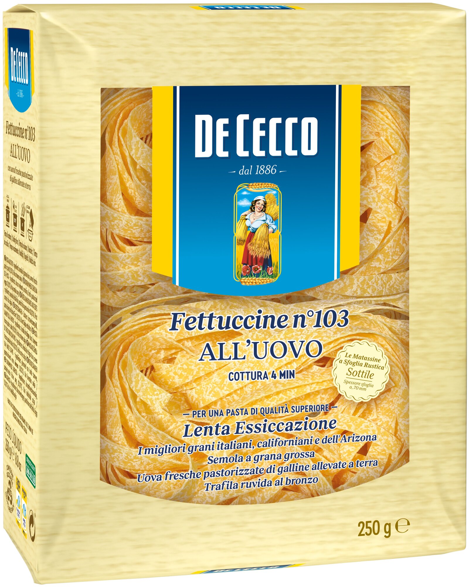 Макароны De Cecco Fettuccine alluovo n.103 250г - фото №1